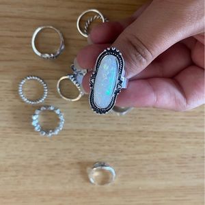 Assorted silver rings